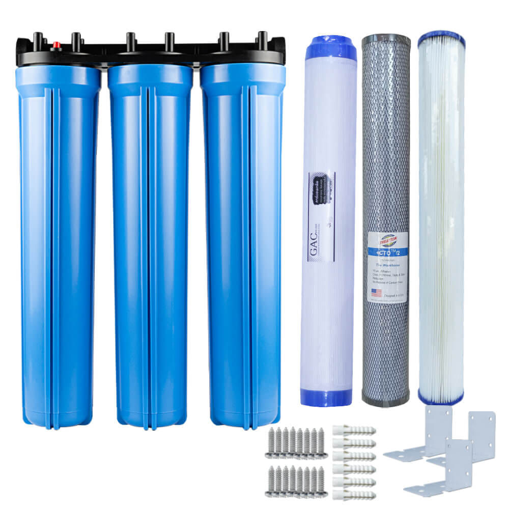 เครื่องกรองน้ำใช้ 3 ขั้นตอน UNI PURE รุ่น UB-305 ขนาด 20 นิ้ว  (พร้อมไส้กรอง PLT/CTO/GAC )_1